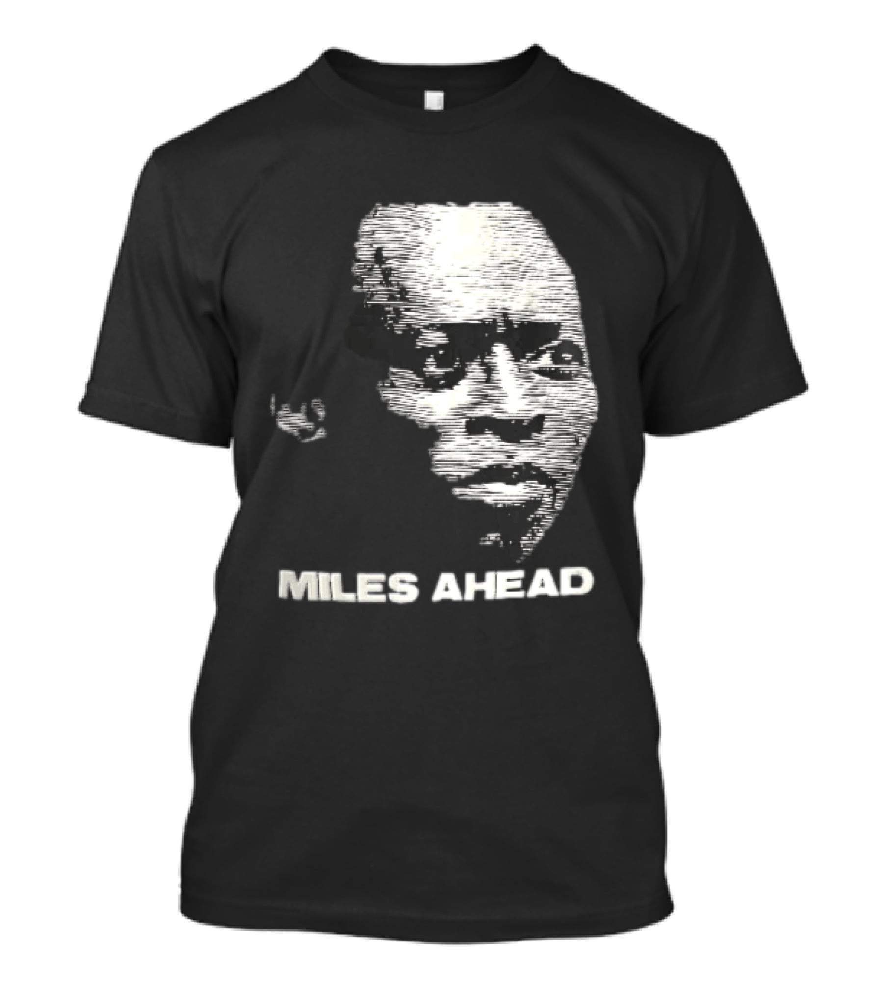 Miles Ahead Face Close Up Horizontal Lines T-Shirt