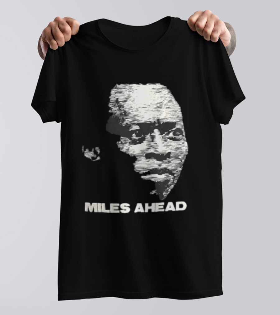 Miles Ahead Face Close Up Horizontal Lines T-Shirt