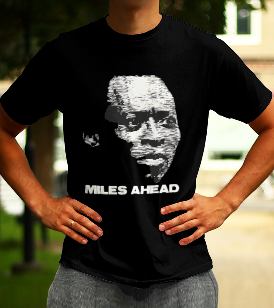 Miles Ahead Face Close Up Horizontal Lines T-Shirt