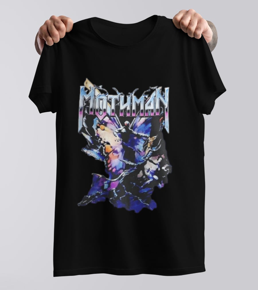 Mothman Glowing Red Eyes Giant Wings Heavy Metal UFO T-Shirt