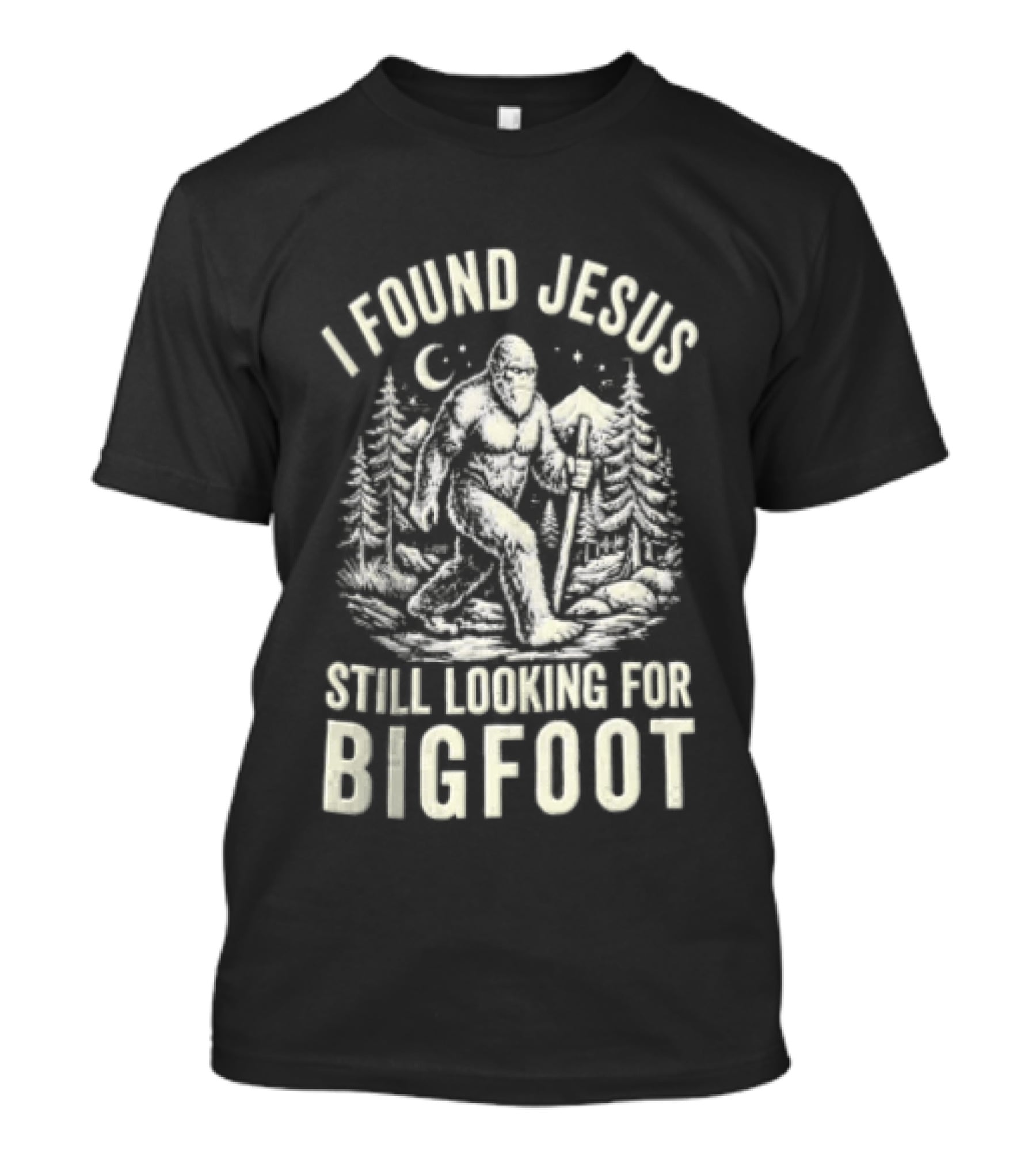 I Found Jesus Bigfoot Search Funny Meme T-Shirt