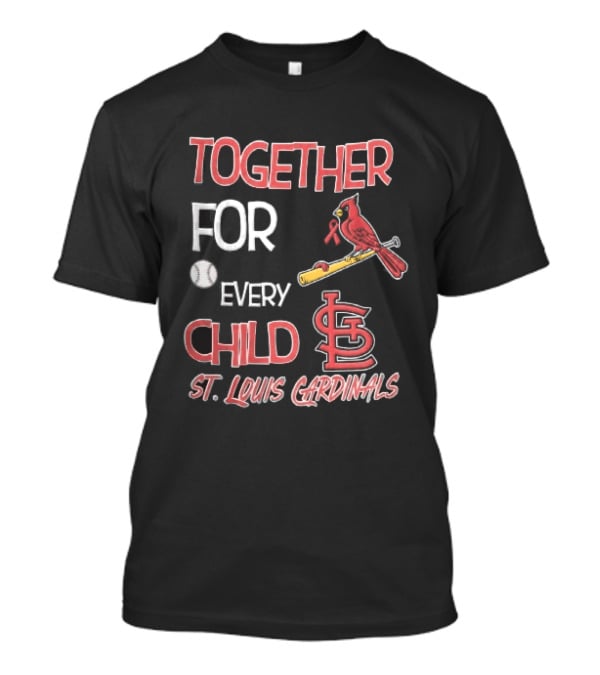 St. Louis Cardinals Together For Every Child Bird On Bat Baseball T-Shirt