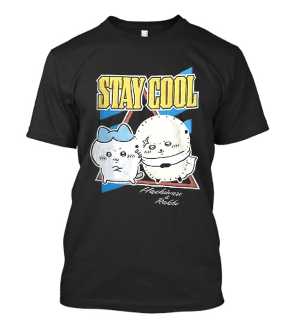 Stay Cool Hachiware And Rakko Distressed Cartoon Anime Characters T-Shirt