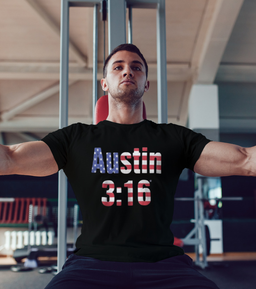 Steve Austin 3 16 American Flag WWE Stone Cold T-Shirt