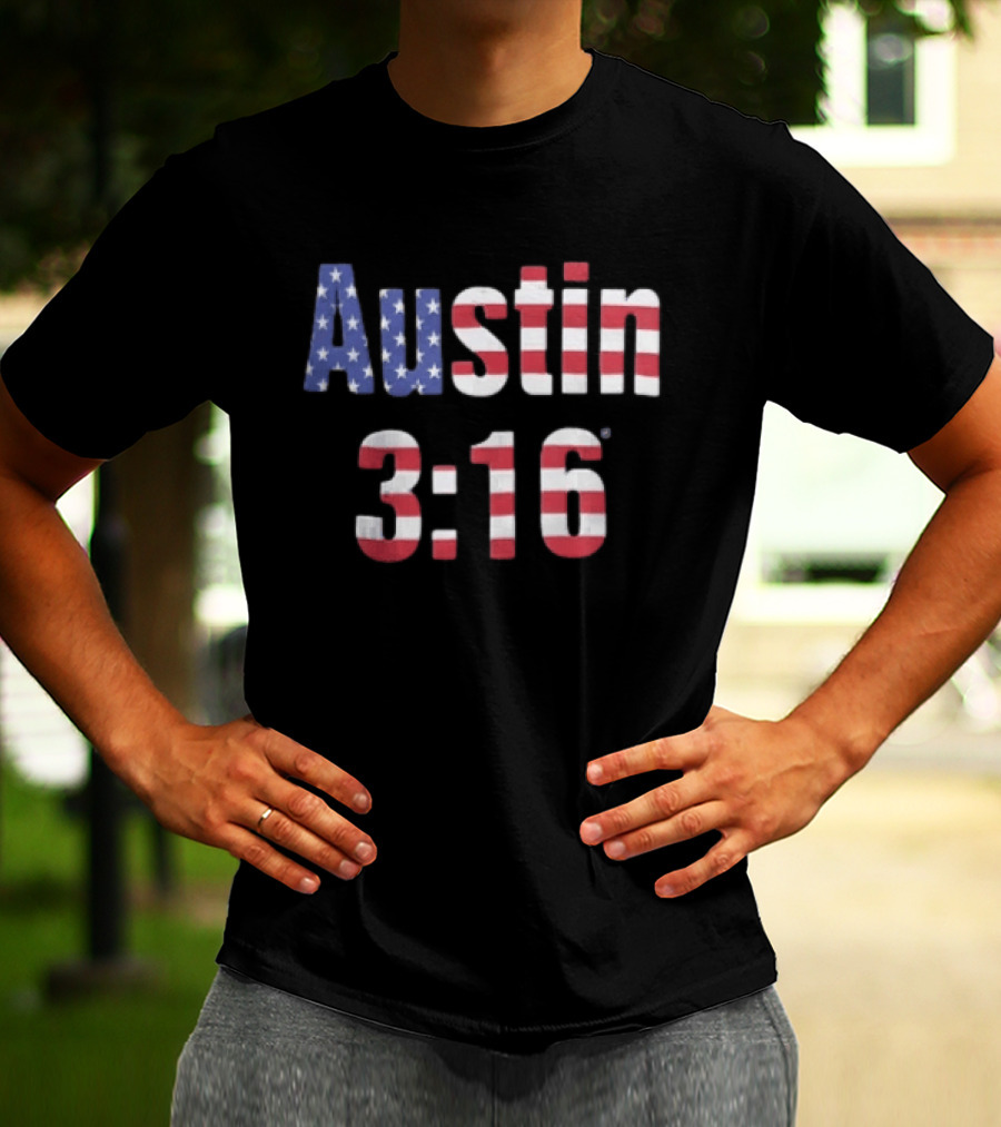 Steve Austin 3 16 American Flag WWE Stone Cold T-Shirt