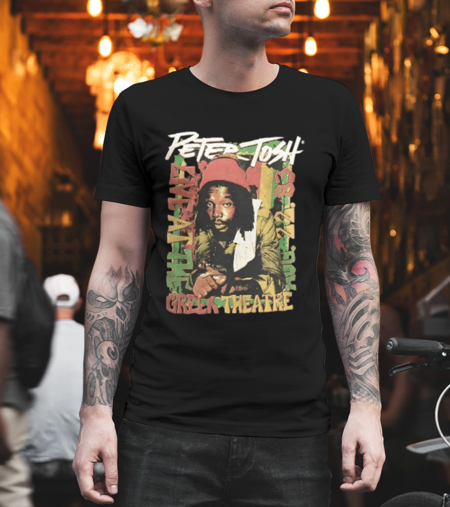 Peter Tosh Live At The Greek Theatre Aug 22 83 Rastafarian Dreadlocked Musician T-Shirt
