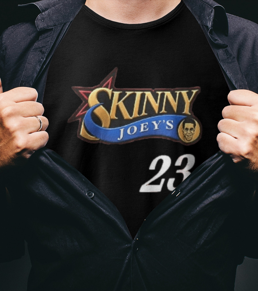 Philadelphia 76ers Skinny Joey's 23 Red Star Blue Ribbon Caricature T-Shirt
