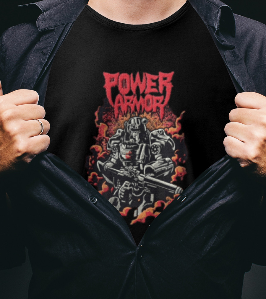 Power Armor Radioactive Fallout Gamer T-Shirt