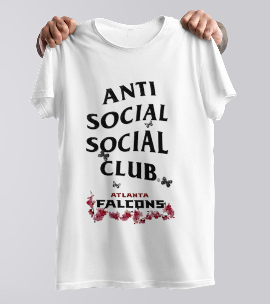 Atlanta Falcons Anti Social Social Club Flowers 2026 T-Shirt