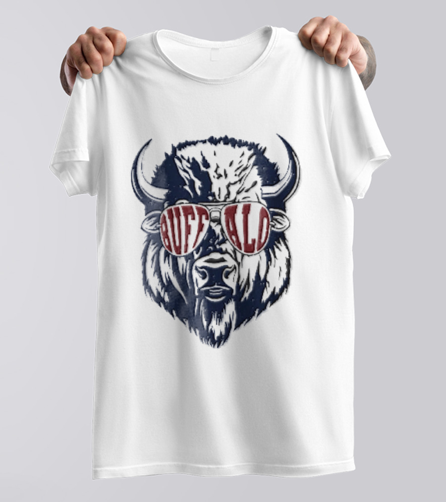 Buffalo Distressed Bison Aviator Sunglasses T-Shirt
