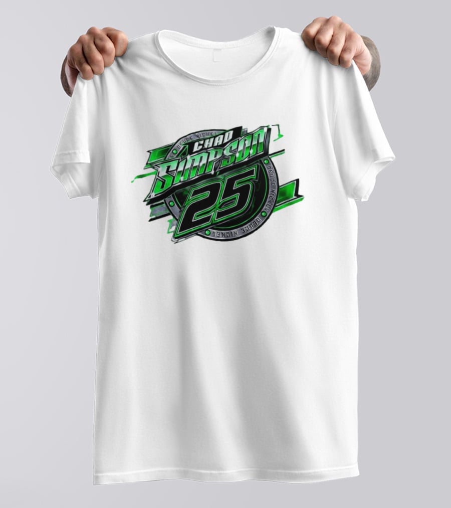 Chad Simpson 25 Deuce Nickel Racing Green Black Christian Series T-Shirt