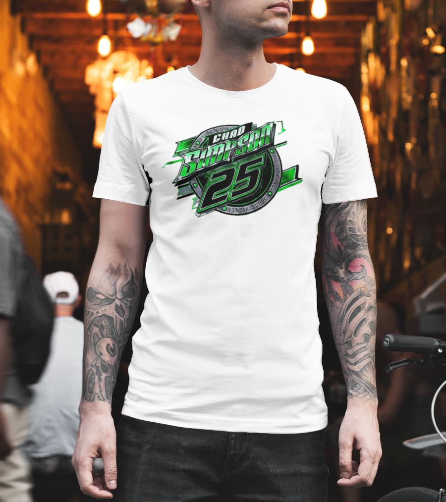 Chad Simpson 25 Deuce Nickel Racing Green Black Christian Series T-Shirt