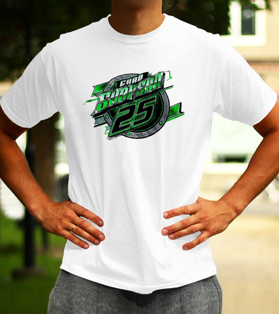 Chad Simpson 25 Deuce Nickel Racing Green Black Christian Series T-Shirt