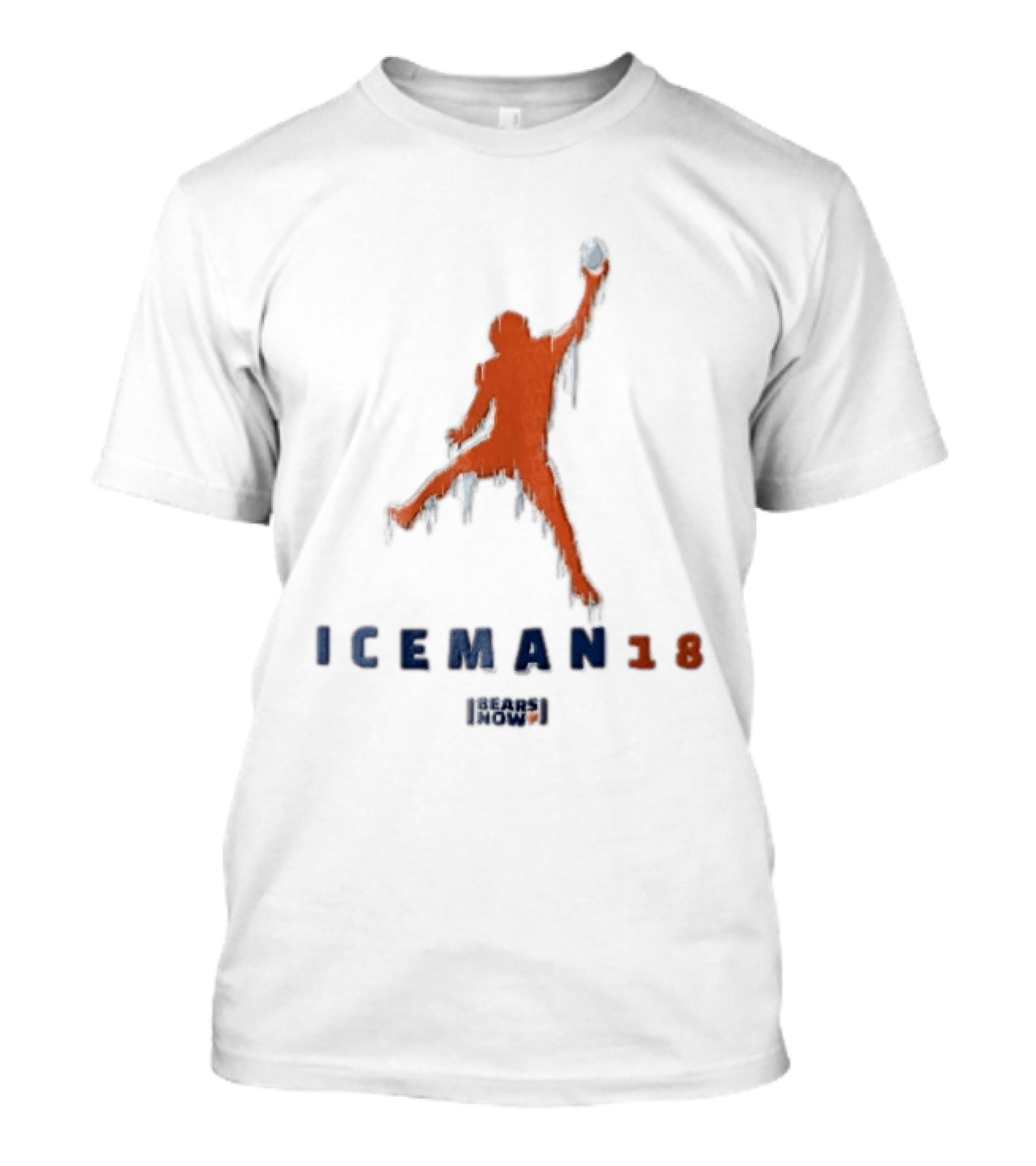Chicago Bears Iceman 18 Now Frozen Football Player Jumpman Pose Icicles T-Shirt