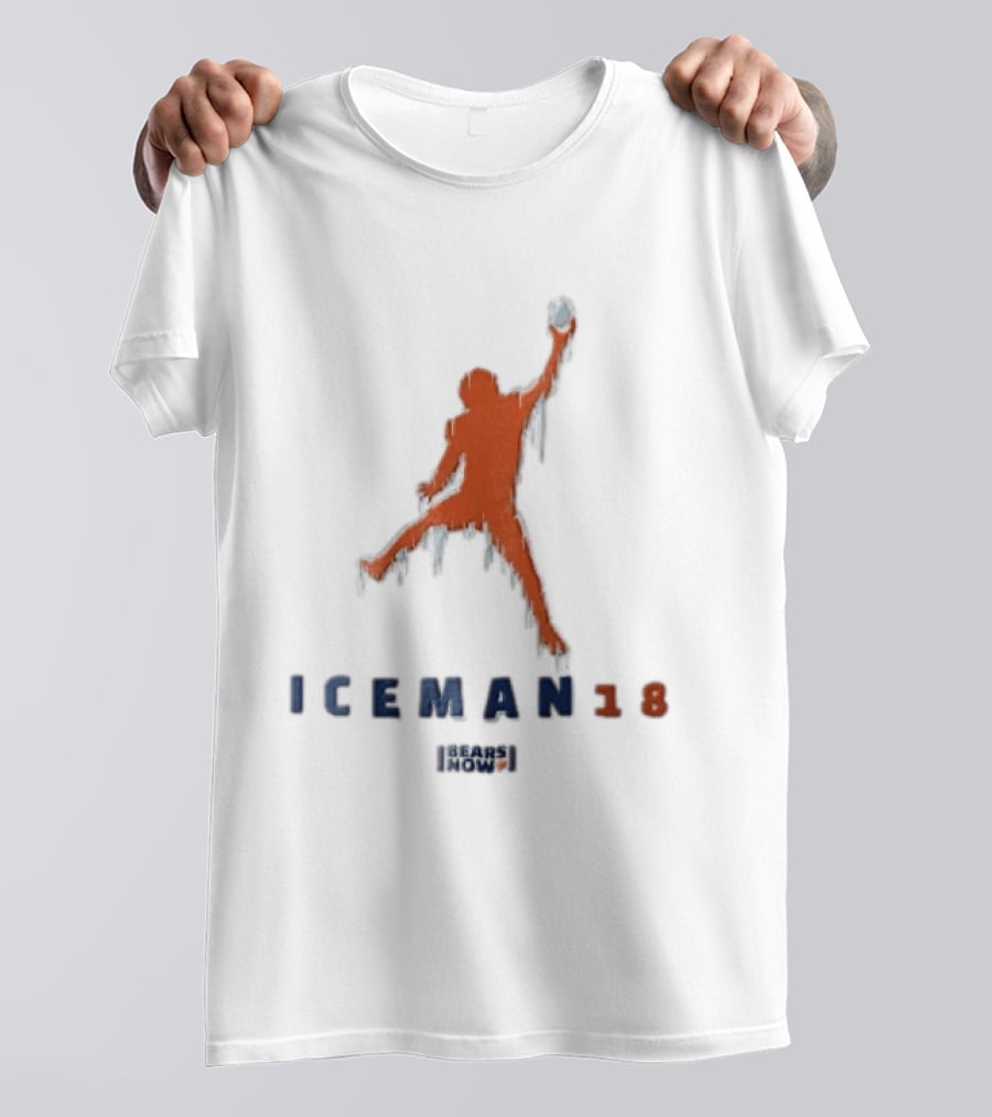 Chicago Bears Iceman 18 Now Frozen Football Player Jumpman Pose Icicles T-Shirt