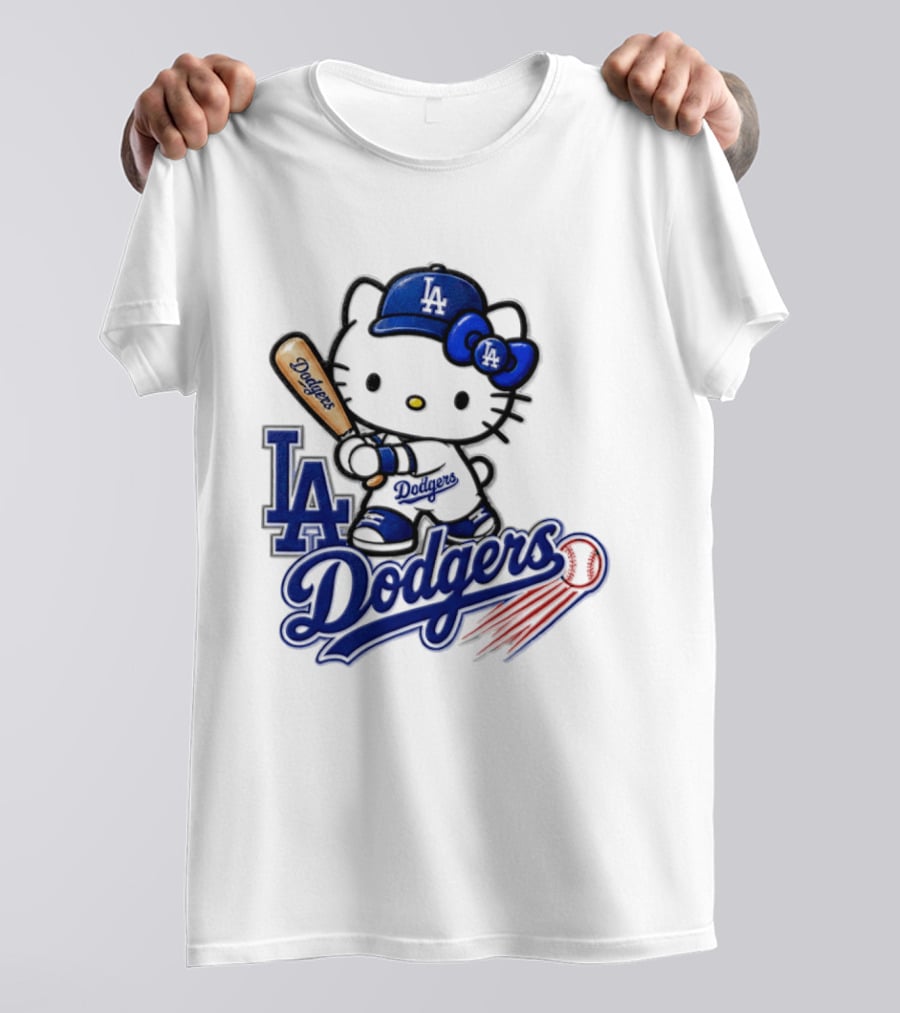 Hello Kitty Los Angeles Dodgers 2026 MLB Baseball Collaboration T-Shirt