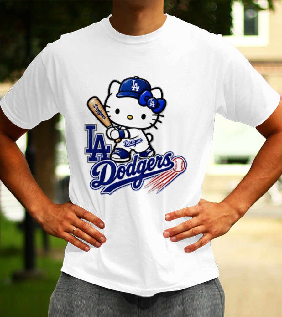 Hello Kitty Los Angeles Dodgers 2026 MLB Baseball Collaboration T-Shirt