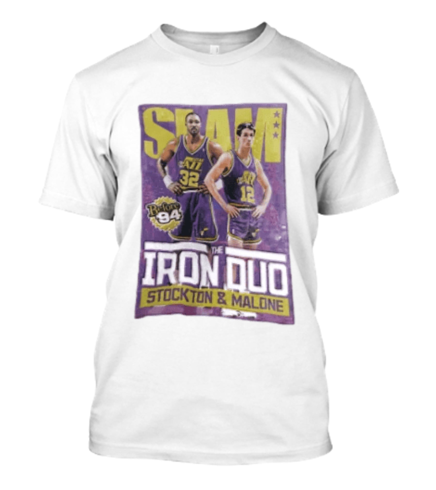 Slam Utah Jazz Before 94 Iron Duo Stockton Malone T-Shirt