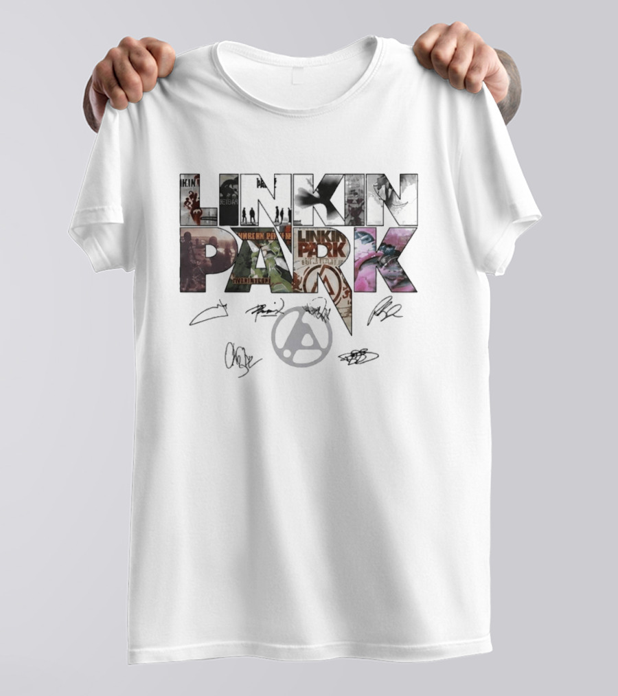 Linkin Park Album Art Collage Signatures T-Shirt