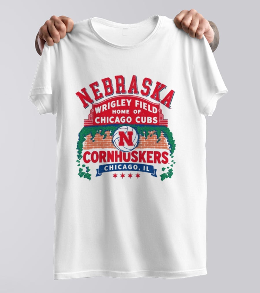 Nebraska Cornhuskers Volleyball Wrigley Field Home Of Chicago Cubs 2026 Chicago IL T-Shirt
