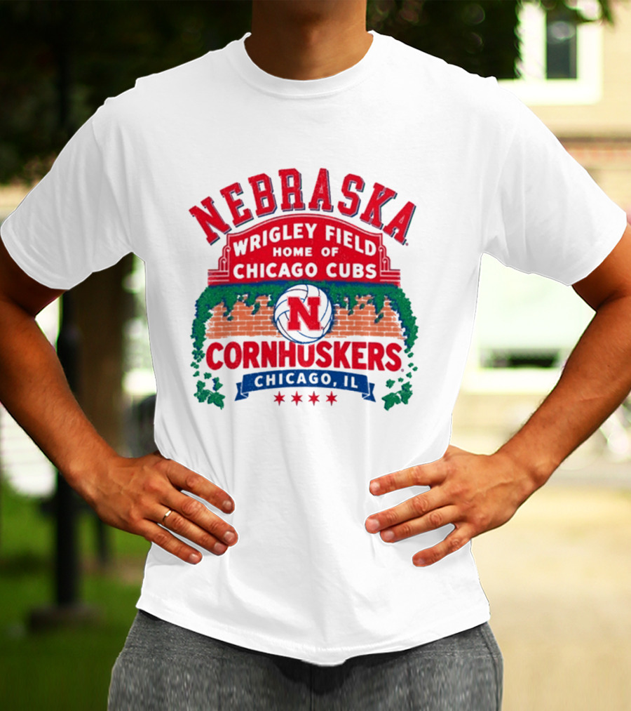 Nebraska Cornhuskers Volleyball Wrigley Field Home Of Chicago Cubs 2026 Chicago IL T-Shirt