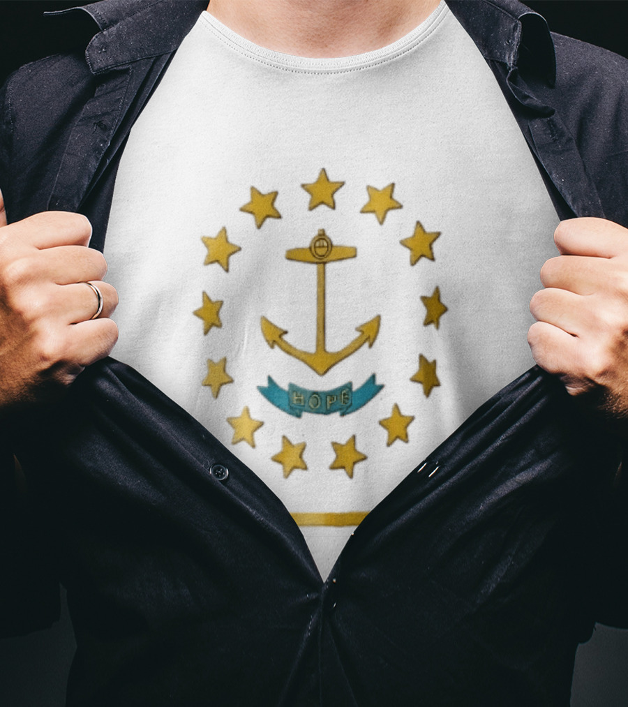 Rhode Island Hope Anchor With Stars T-Shirt