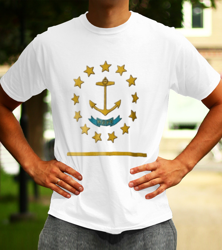 Rhode Island Hope Anchor With Stars T-Shirt