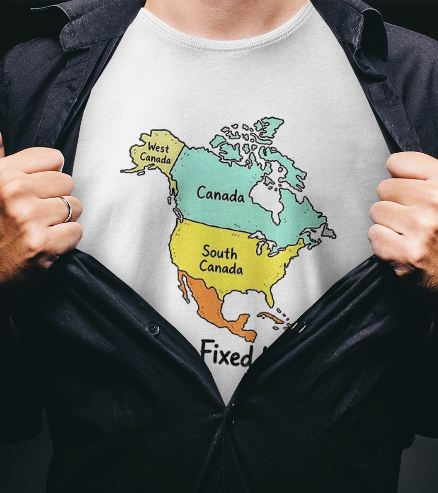 South Canada North America Map Here Fixed It Canada T-Shirt