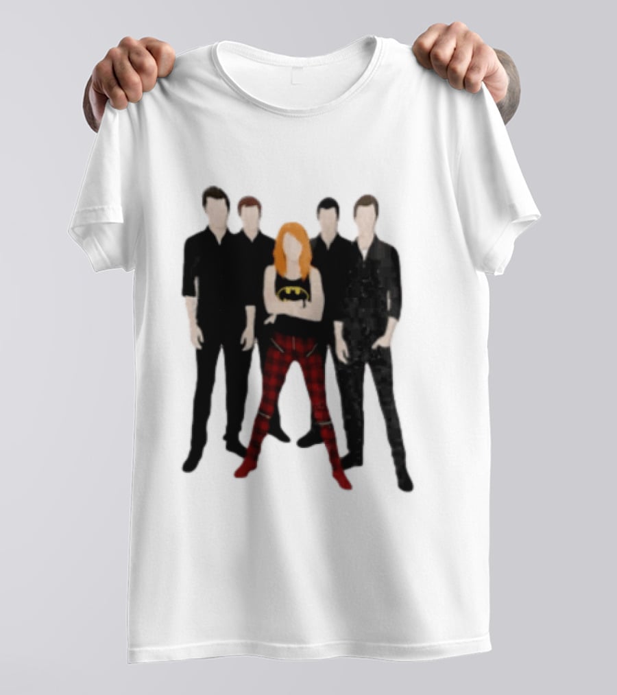Vector Alternative Rock Band With Bat Symbol And Checkered Pants T-Shirt