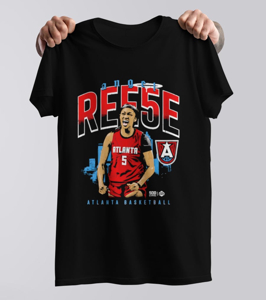 Angel Reese Atlanta Basketball Number 5 Shouting T-Shirt
