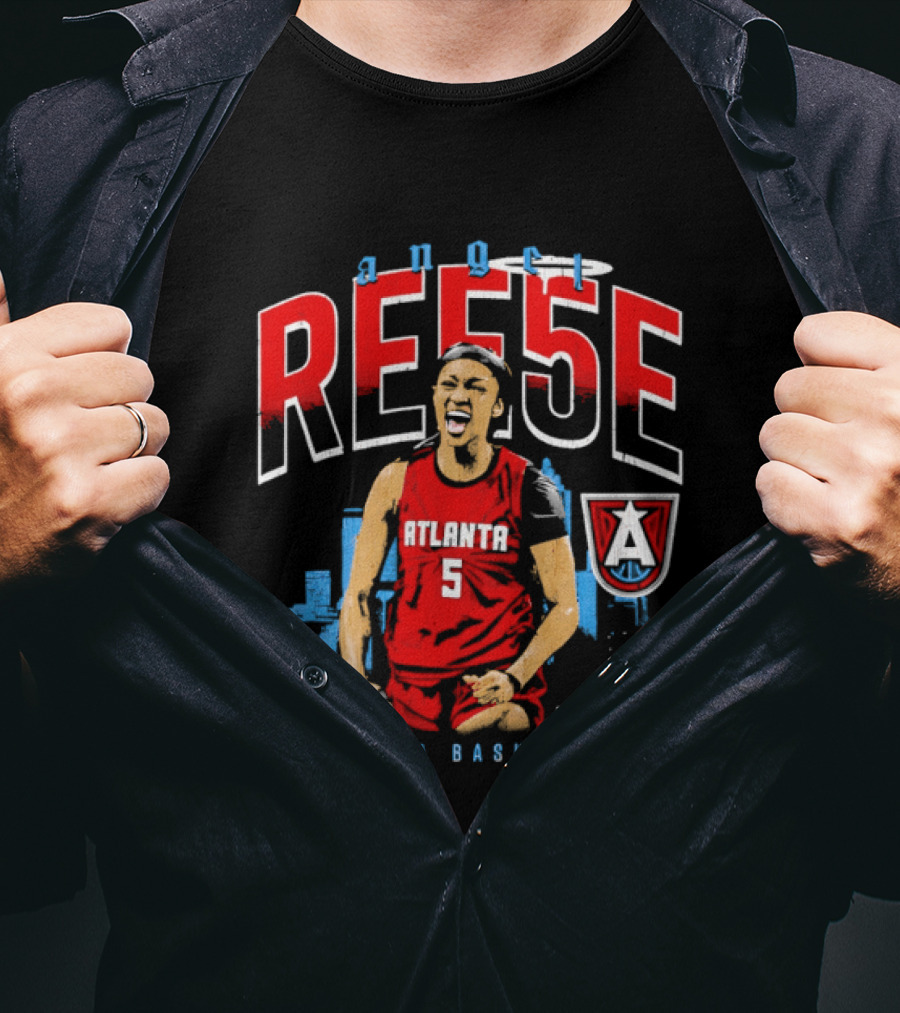 Angel Reese Atlanta Basketball Number 5 Shouting T-Shirt