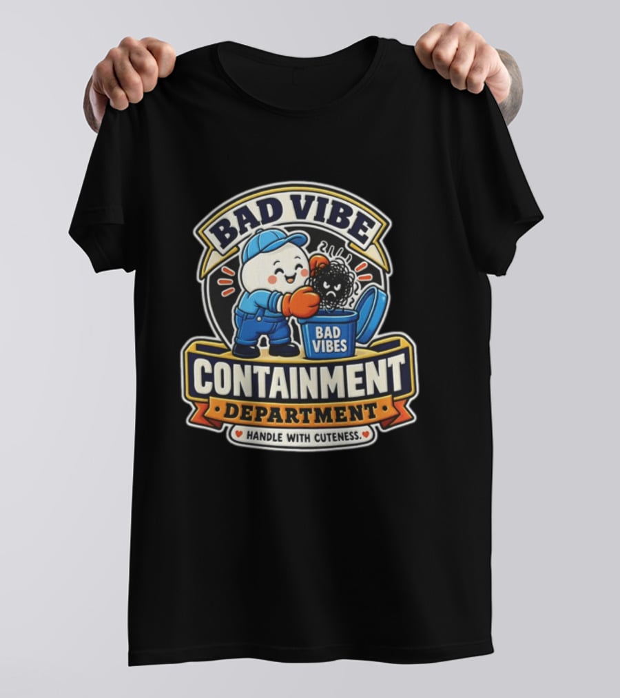 Bad Vibe Containment Department Handle With Cuteness T-Shirt