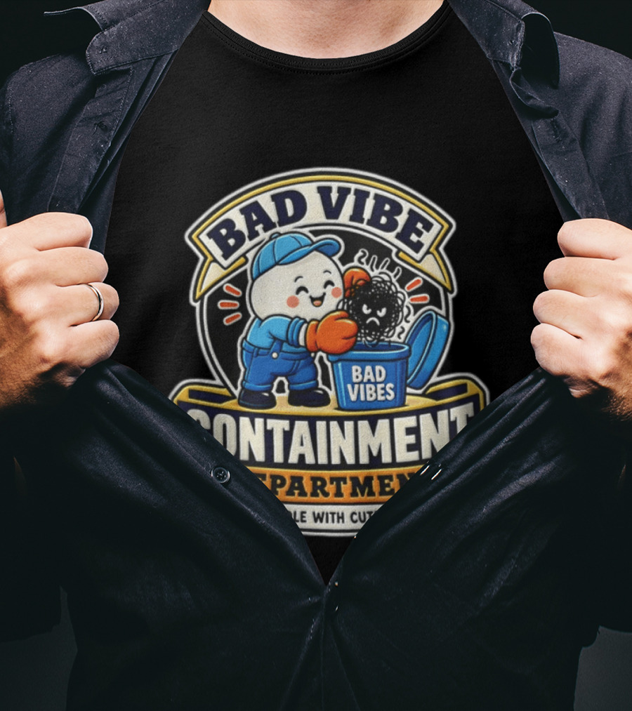 Bad Vibe Containment Department Handle With Cuteness T-Shirt