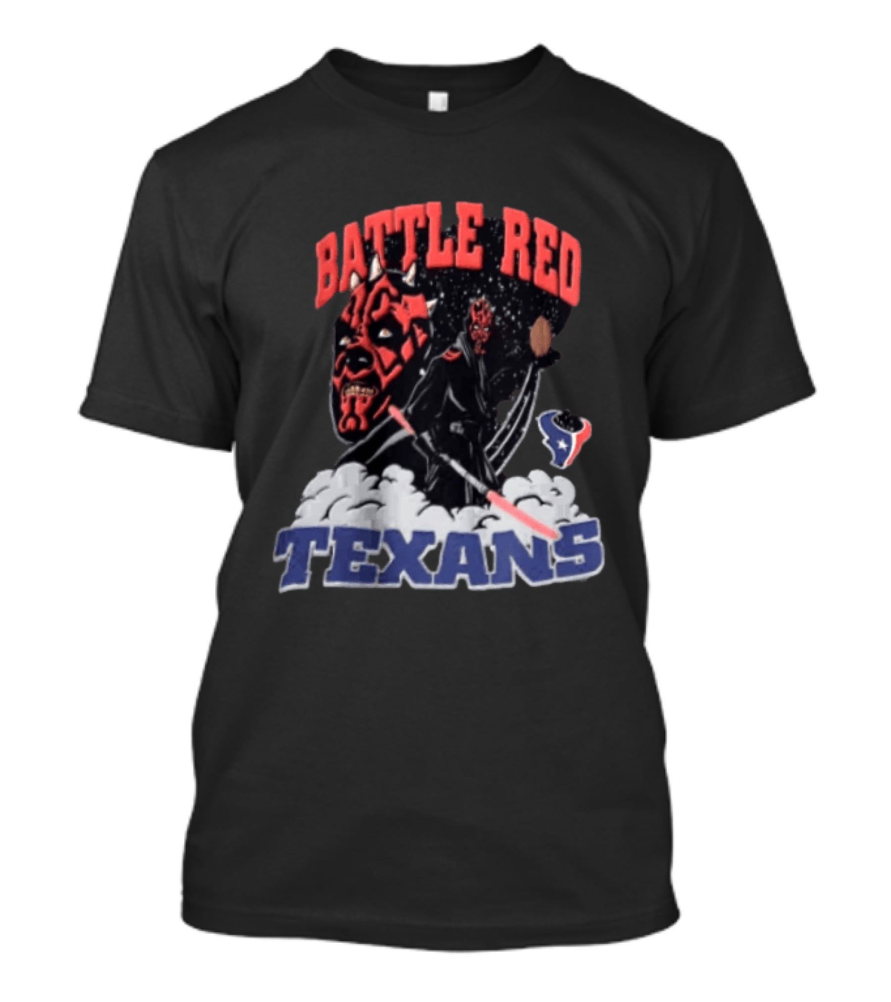 Battle Red Texans Football Star Wars Darth Maul NFL T-Shirt