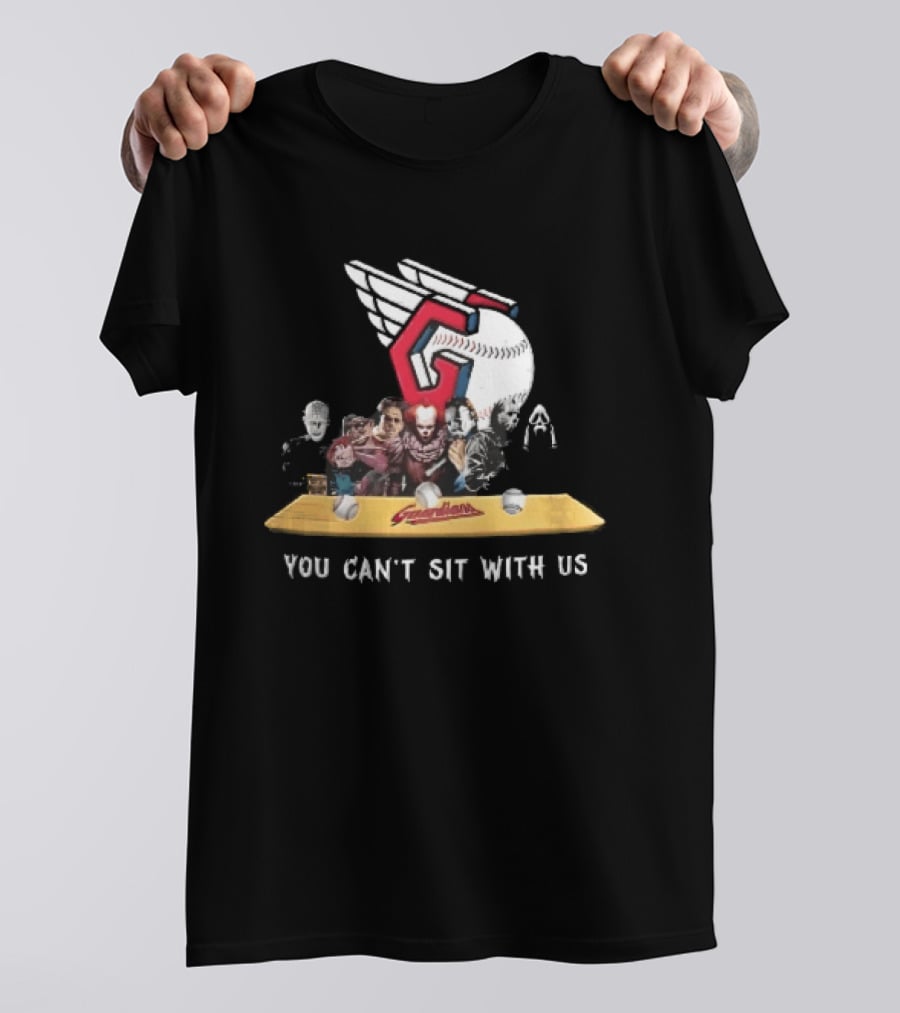 Cleveland Guardians MLB You Can't Sit With Us Horror Characters Baseball T-Shirt