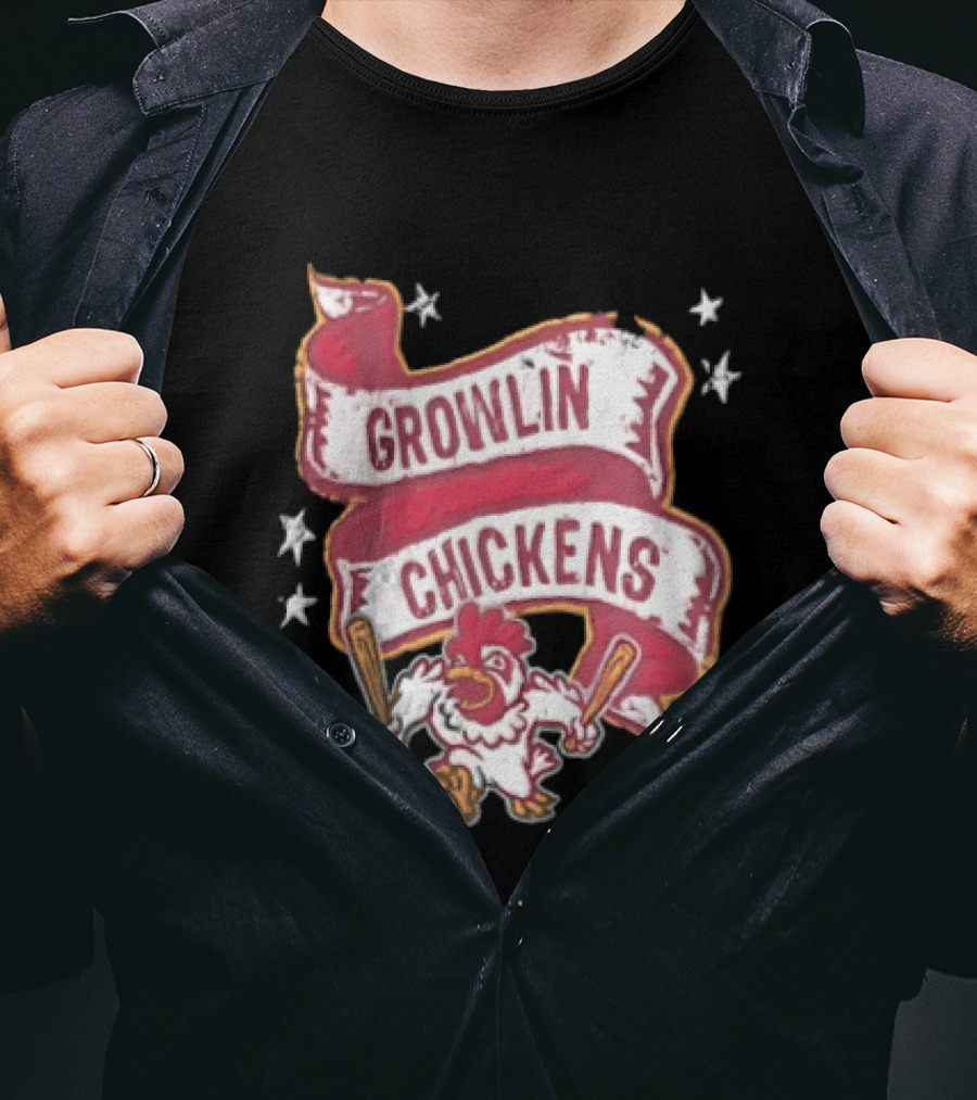 Growlin Chickens Northwest Arkansas Naturals Baseball MiLB Mascot Team Banner T-Shirt