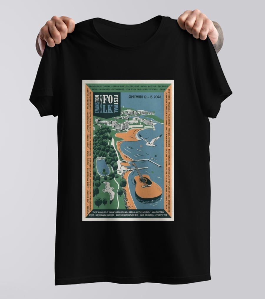 Evans Folk Festival 2026 Concert September 12 13 Trampled By Turtles Valerie June Folk Trio T-Shirt