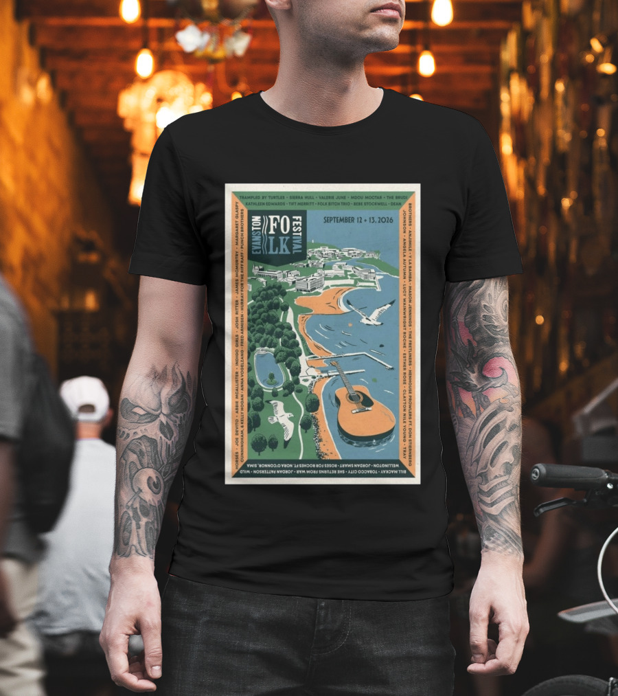 Evans Folk Festival 2026 Concert September 12 13 Trampled By Turtles Valerie June Folk Trio T-Shirt