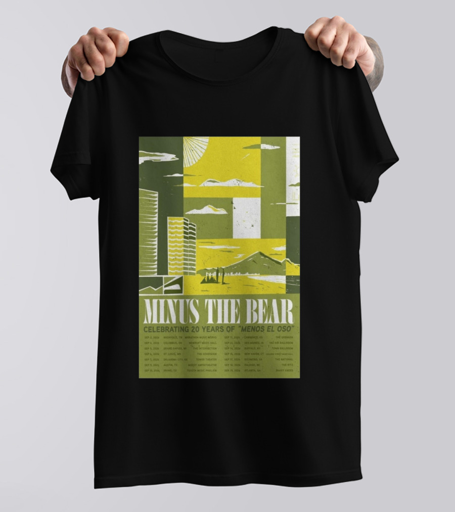 Minus The Bear Celebrating 20 Years Of Menos El Oso 2026 US Tour Dates T-Shirt