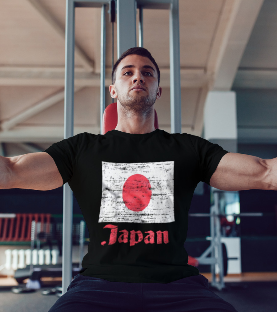 Japan Flag Distressed Style Red Dot Vintage Look T-Shirt