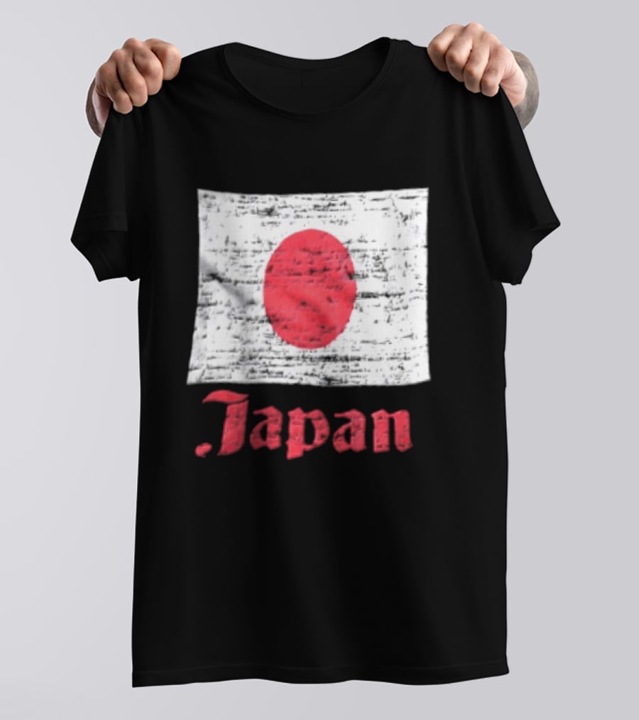 Japan Flag Distressed Style Red Dot Vintage Look T-Shirt