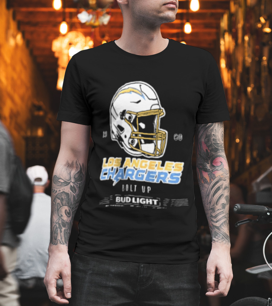 Los Angeles Chargers Bolt Up Bud Light Football 1960 T-Shirt