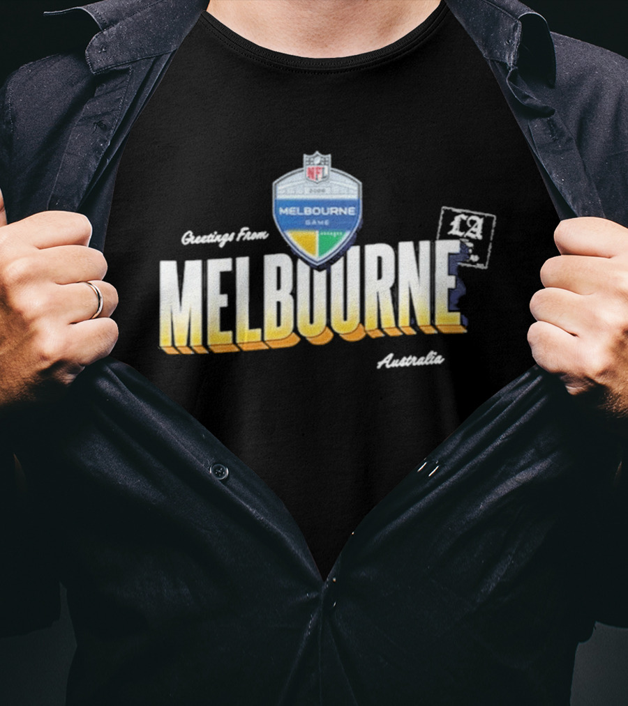 Los Angeles Rams NFL Melbourne Australia Game 2026 Greetings T-Shirt