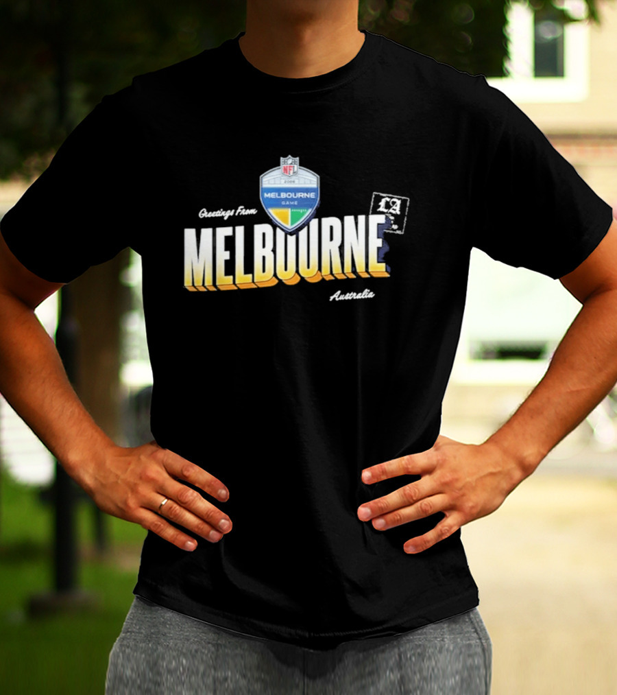Los Angeles Rams NFL Melbourne Australia Game 2026 Greetings T-Shirt