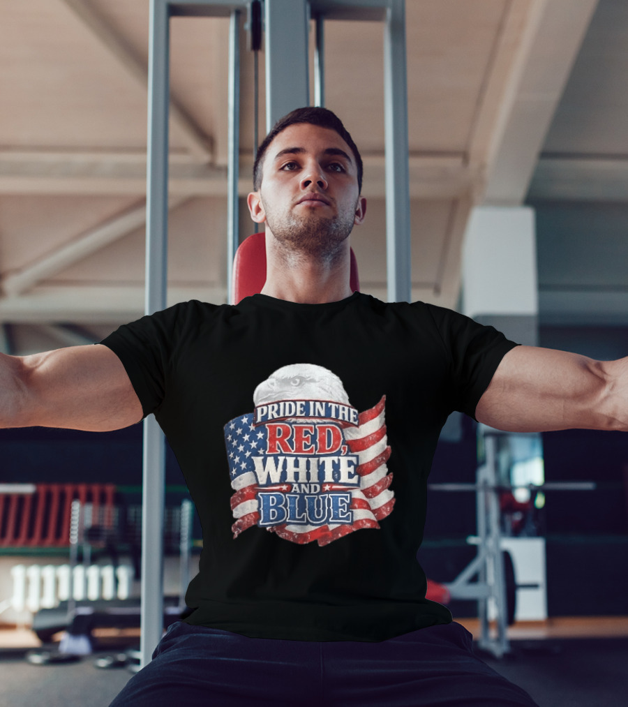 Pride In The Red White And Blue Bald Eagle American Flag T-Shirt