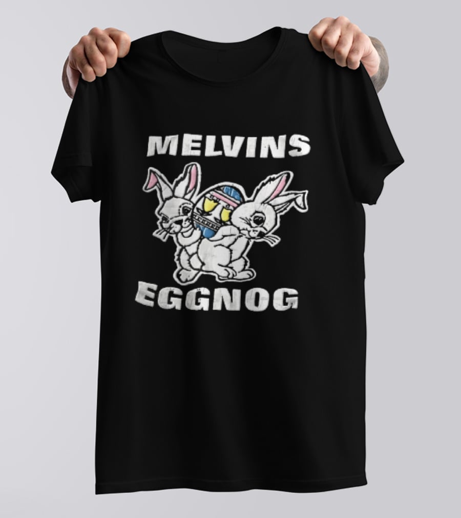 Melvins Eggnog Distressed Conjoined Rabbits Cartoon T-Shirt