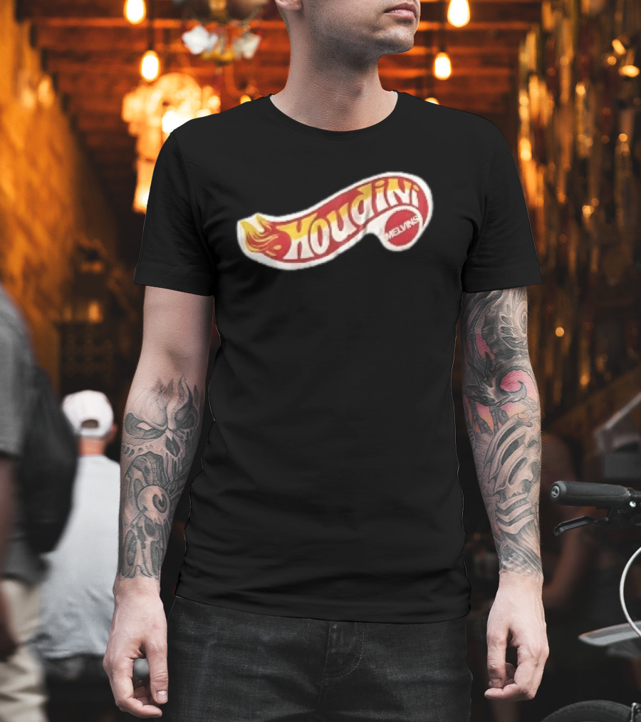 Melvins Houdini Red Yellow Flame Racing Toy Swoosh T-Shirt