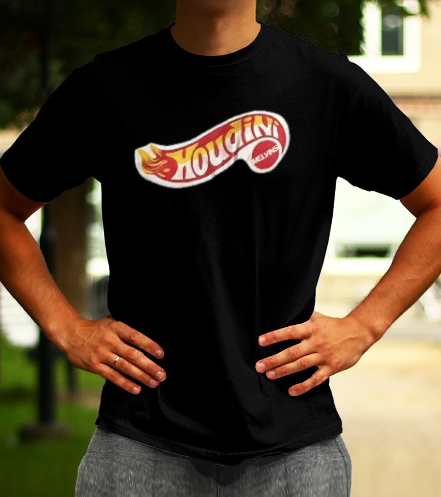 Melvins Houdini Red Yellow Flame Racing Toy Swoosh T-Shirt