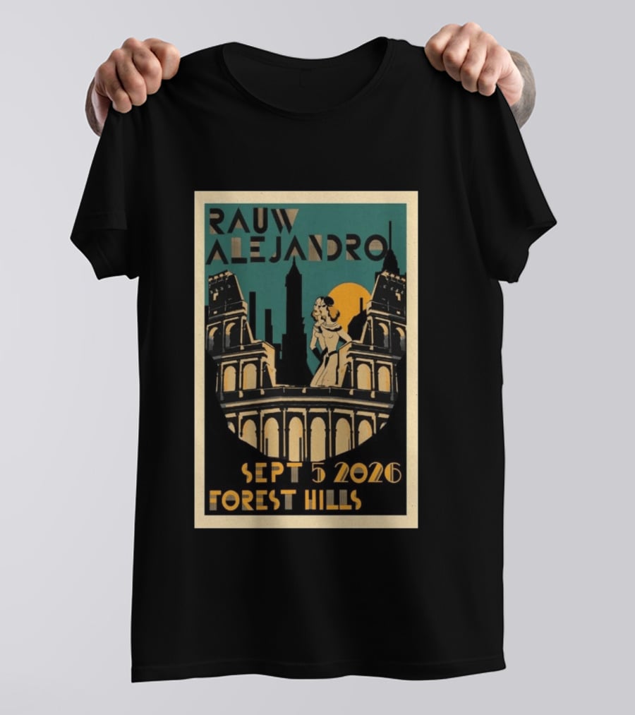 Rauw Alejandro Sept 5 2026 Forest Hills Stadium Art Deco T-Shirt