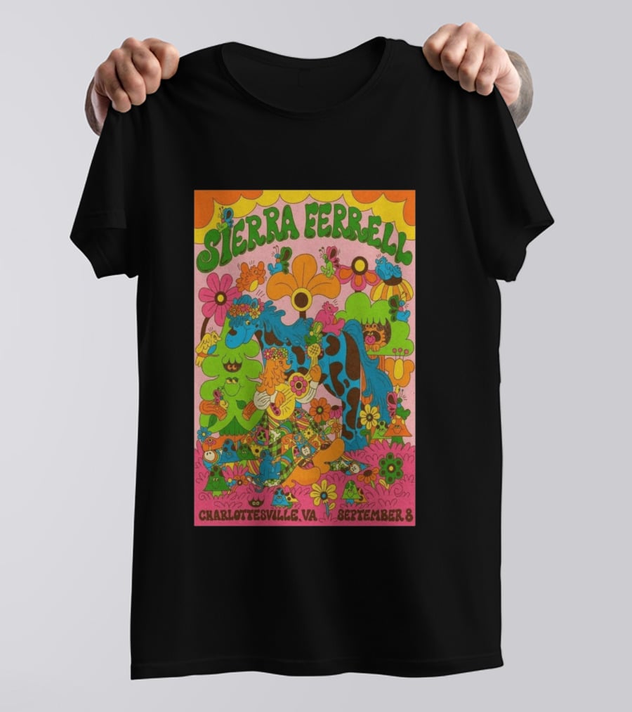 Sierra Ferrell Concert September 8 Charlottesville VA Psychedelic Floral T-Shirt